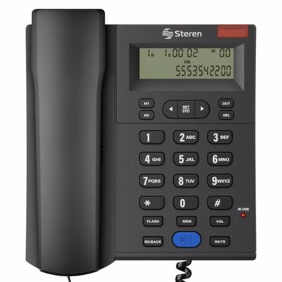 Teléfono Ip Steren Tel-245 Pantalla Lcd 4 Líneas Interfaz Rj-45 Capacidad De La Batería 2.5 Mah Color Negro