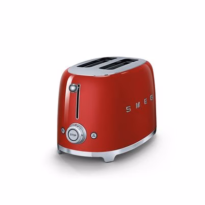 Tostador 2 Rebanadas Smeg Tsf01rdus Palanca De Elevación Manual Rojo.