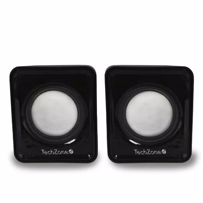 Bocina de Audio TechZone TZ20SPK-BLK en Color Negro con 6W RMS, Conectividad Alámbrica y Rango de Frecuencia hasta 20kHz
