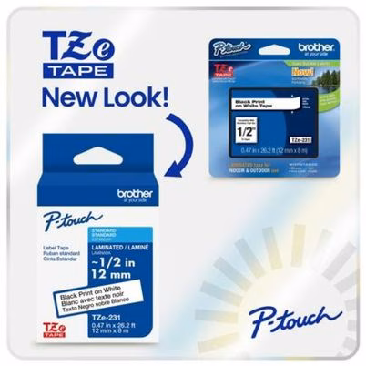 Cinta Para Impresora De Etiquetas Brother Tze631g Tecnología De Impresión Transferencia Térmica Compatible Con Pt-D600, Pt-D600vp Color Negro Sobre Amarillo
