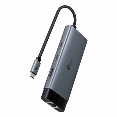 Hub Tp-Link Uh6120c Conectividad Alámbrica 6 Puerto(S) Interfaz Usb-C 3.2, Rj-45 Transferencia De Datos De 5 Gbit/S Longitud Del Cable 0.18 M Color Gris