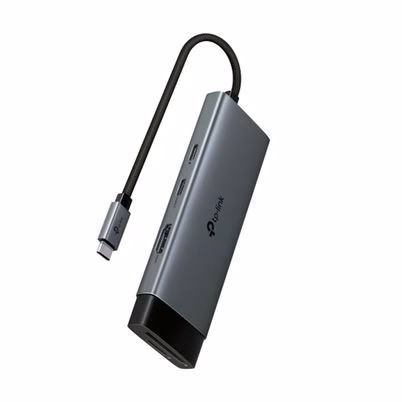 Adaptador Hub Tp-Link Uh7020c Conectividad Alámbrica 7 Puerto(S) Interfaz Usb-C, Hdmi Velocidad De Transferencia De Datos 5 Gbit/S Indicadores Led Color Gris, Negro