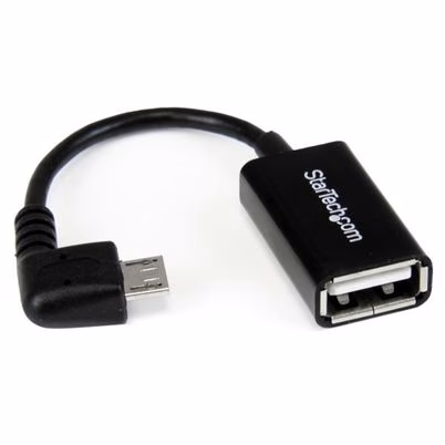 Startech.Com Cable Adaptador Micro Usb A Usb Otg Acodado A La Derecha De 12cm - Macho A Hembra
