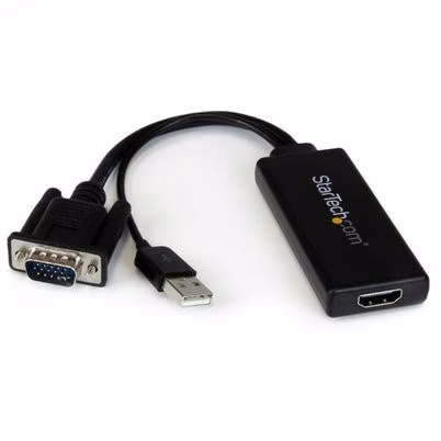 Startech.Com Adaptador Vga A Hdmi Con Audio Y Alimentación Usb – Conversor Vga A Hdmi Portátil – 1080 P