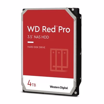 Disco Duro Interno Western Digital Red Pro Wd4005ffbx (3.5") Capacidad De Almacenamiento 4tb Interfaz Serial Sata Velocidad De Rotación 7200 Rpm Color Del Producto Rojo, Gris
