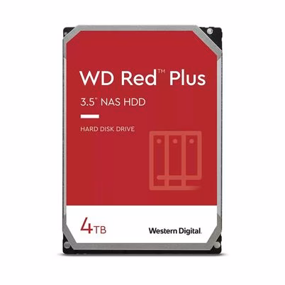 Disco Duro Western Digital Red Plus Wd40efpx (3.5") 4tb Serial Ata Iii Transferencia 6 Gbit/S 5400 Rpm Gris, Rojo