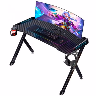Escritorio Para Ordenador Gamer Xzeal Xzdesg1b Para Juegos Led Rectangular Metal Negro