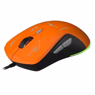 Mouse Gamer Xzeal XZ-401 en Color Naranja con Sensor Óptico 7200 DPI, 6 Botones Programables y Conectividad Alámbrica USB