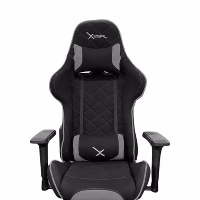 Silla Gamer Xzeal Xz25 Tela Foam Reclinable 180° Base De Metal Piston Clase 4 150kgs Brazos4d Negro-Gris