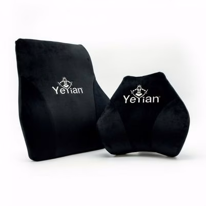 Yeyian Kit De Almohadas Aren Serie 2500 Para Silla Gamer, Lumbar Y Cervical, Negro Yka-20705