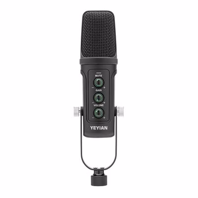 Micrófono De Solapa Yeyian Ysa-Uchq-01 Alámbrico Usb 24 Bit 68 Db 192 Khz Negro