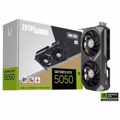 Tarjeta Gráfica Zotac Twin Edge en Color Negro con Procesador RTX 5050, 8GB GDDR6 y Refrigeración de Doble Ventilador